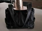 Zwarte lederen schoudertas, Ophalen of Verzenden, Zo goed als nieuw, Zwart, Leer
