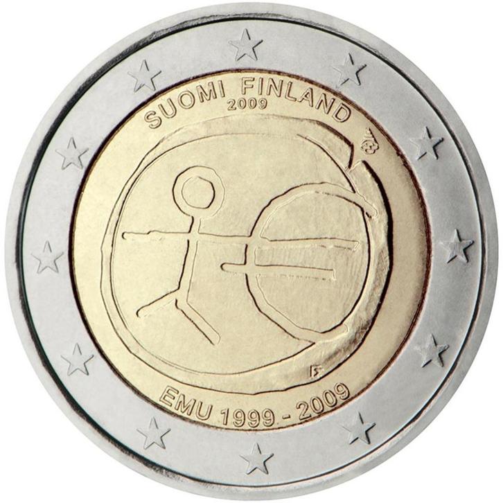 2 euro Finland 2009 - 10 jaar EMU (UNC), Postzegels en Munten, Munten | Europa | Euromunten, Losse munt, 2 euro, Finland, Ophalen of Verzenden