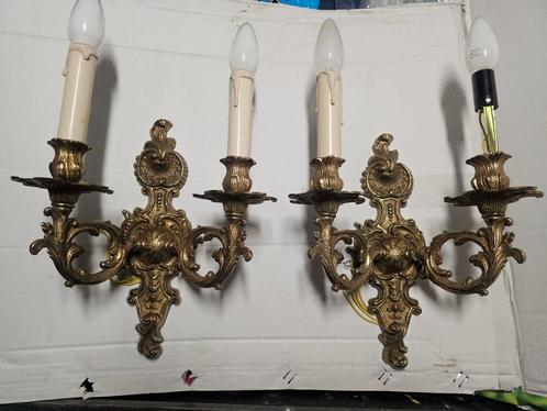 Appliques murales en bronze anciennes, Huis en Inrichting, Lampen | Wandlampen, Gebruikt, Metaal, Ophalen