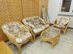 Vintage rotan lounge set : tweezit en 2 fauteuils, Antiquités & Art, Antiquités | Meubles | Chaises & Canapés, Enlèvement ou Envoi