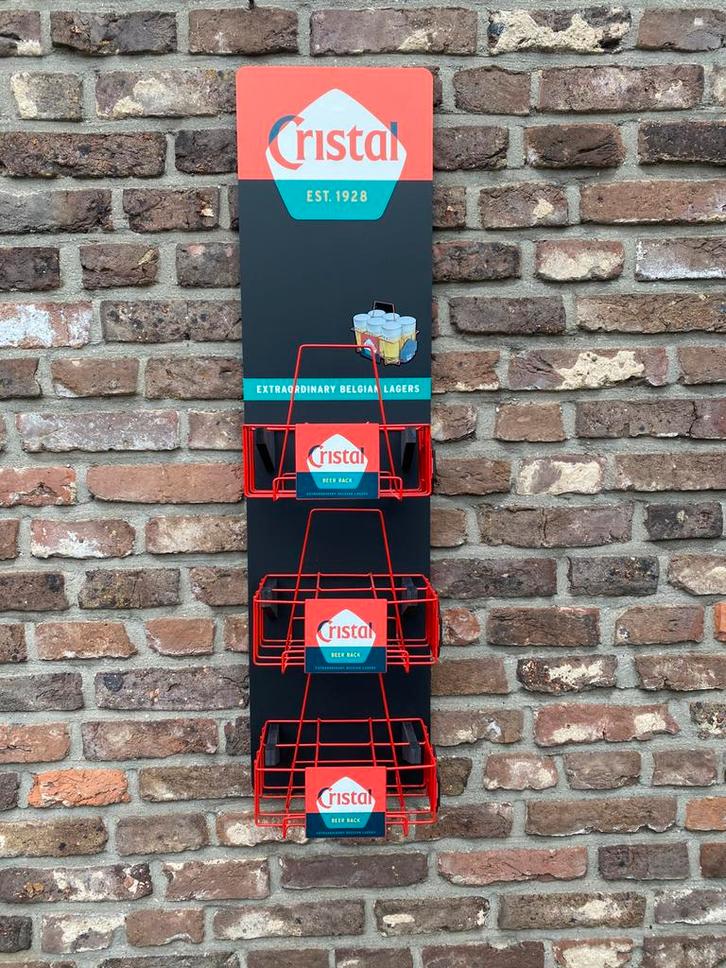 Cristal Alken beer rack   26 X 100, Verzamelen, Biermerken, Zo goed als nieuw, Reclamebord, Plaat of Schild, Overige merken, Ophalen of Verzenden
