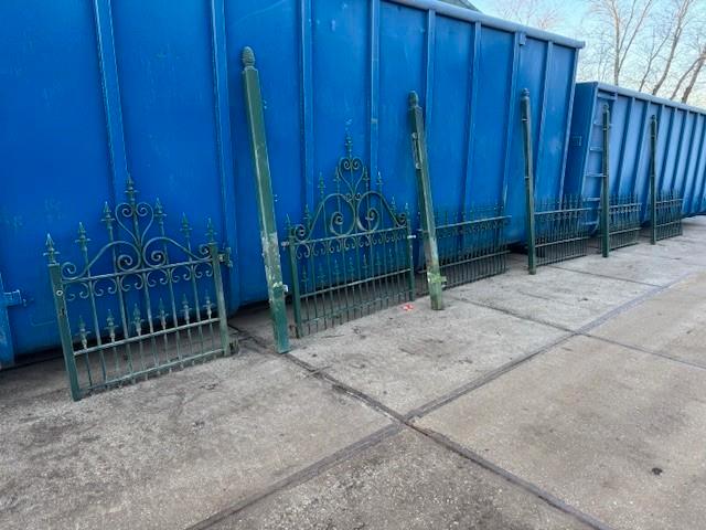 2284. Smeedijzeren hekwerk en poort / sierhek / sierpoort, Jardin & Terrasse, Clôtures de jardin, Utilisé, Enlèvement