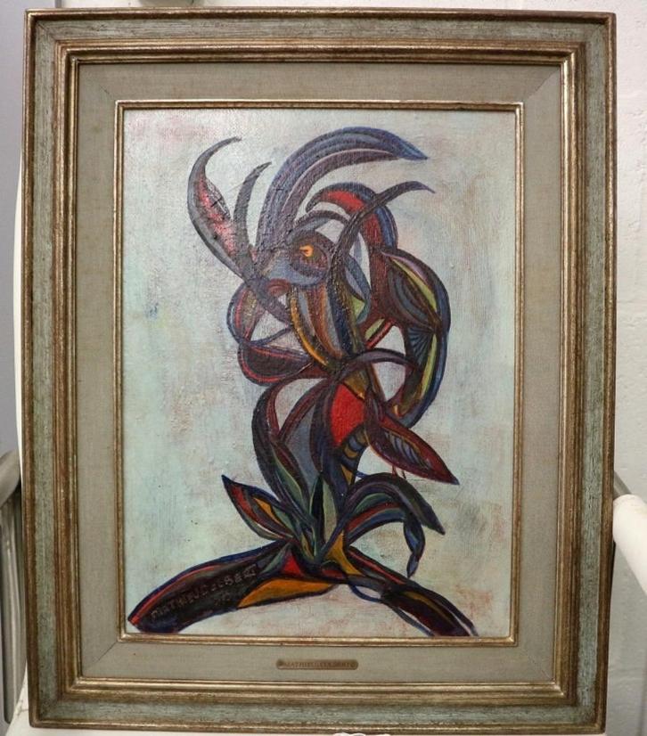 Willy Mathieu COLBERT, L' oiseau bleu, Antiek en Kunst, Kunst | Schilderijen | Abstract, Ophalen of Verzenden