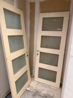 2 deuren met glas - 220x84cm - links & rechts, Ophalen, 80 tot 100 cm, 215 cm of meer, Binnendeur