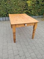 Grote oud grenen keukentafel met schuif opzij, Ophalen