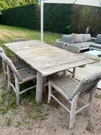 Houten tuintafel met 6 stoelen, Tuin en Terras, Tuintafels, Ophalen, Gebruikt