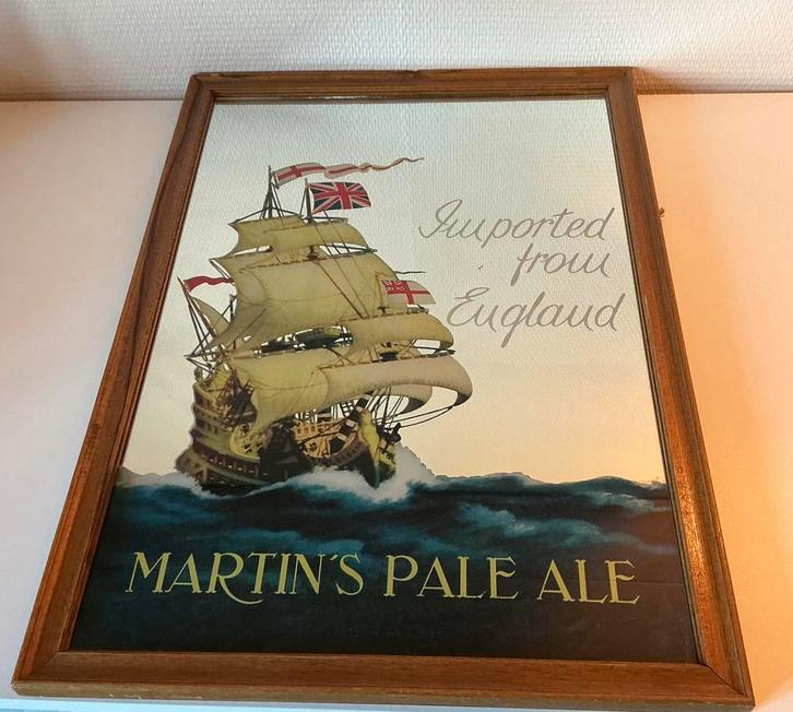 Reclame spiegel bier Martin’s Pale Ale, Verzamelen, Biermerken, Zo goed als nieuw, Ophalen