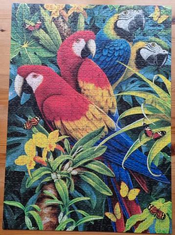 Puzzel 1000 stukjes papegaaien