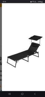 Chaise longue en aluminium noir JAMAIS UTILISÉE, Enlèvement, Réglable, Aluminium