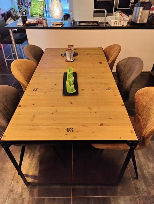 Table à manger Docks + 6 chaises MXSofa cognac et galet, Maison & Meubles, Tables | Tables à manger, Comme neuf, Enlèvement ou Envoi