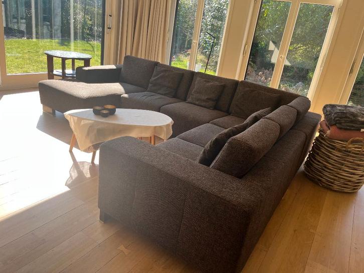 Coin salon complet avec fauteuil inclinable brun foncé, Maison & Meubles, Canapés | Coins salons complets, Utilisé, Tissus, Enlèvement