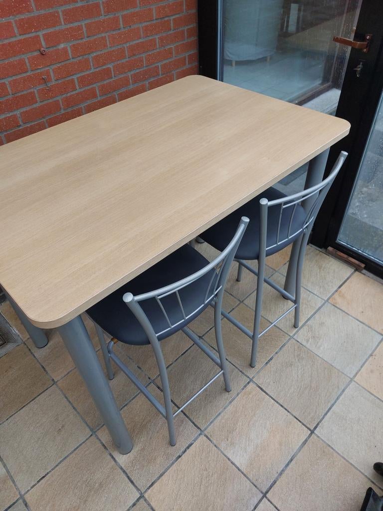 Bartafel (120x80, 90h) met 2 stoelen, Huis en Inrichting, Tafels | Statafels, Ophalen