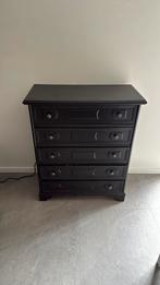 Ladekast zwart landelijk/commode 5 laden, Ophalen, Zo goed als nieuw