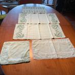 Heel mooi set oude tafellopers en servetten, perfecte staat., Ophalen of Verzenden