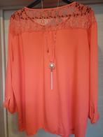 Blouse en dentelle corail XL, Enlèvement ou Envoi, Comme neuf, Taille 46/48 (XL) ou plus grande