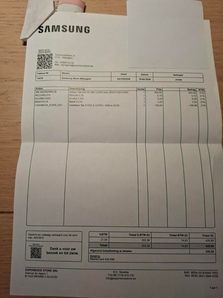 SM Galaxy Tab S10 FE Nouveau dans son emballage d'origine., Neuf, Samsung galaxy tablet, Enlèvement ou Envoi, 11 pouces