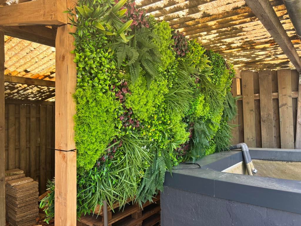 Wand panelen kunstplanten, Tuin en Terras, Schuttingen, Zo goed als nieuw, Kunststof, Ophalen