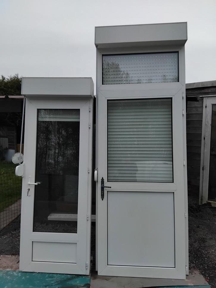 2 portes pvc vitré avec volet roulant., Bricolage & Construction, Châssis & Portes coulissantes