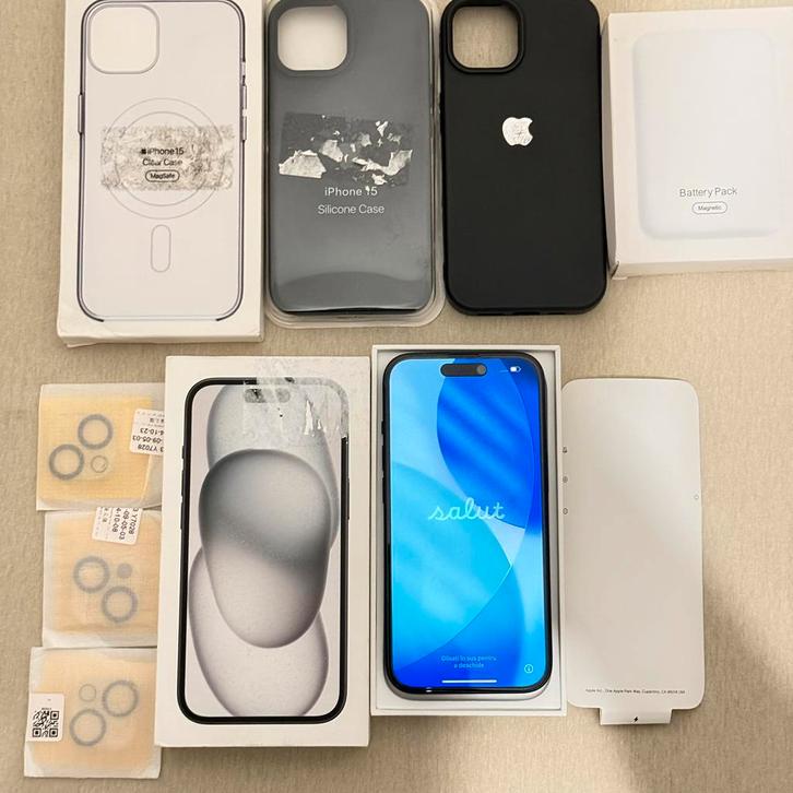 IPHONE 15 128GB BLACK + FACTURE + ACCESSOIRES + BOITE, Télécoms, Téléphonie mobile | Apple iPhone, Neuf, 128 GB, Sans abonnement