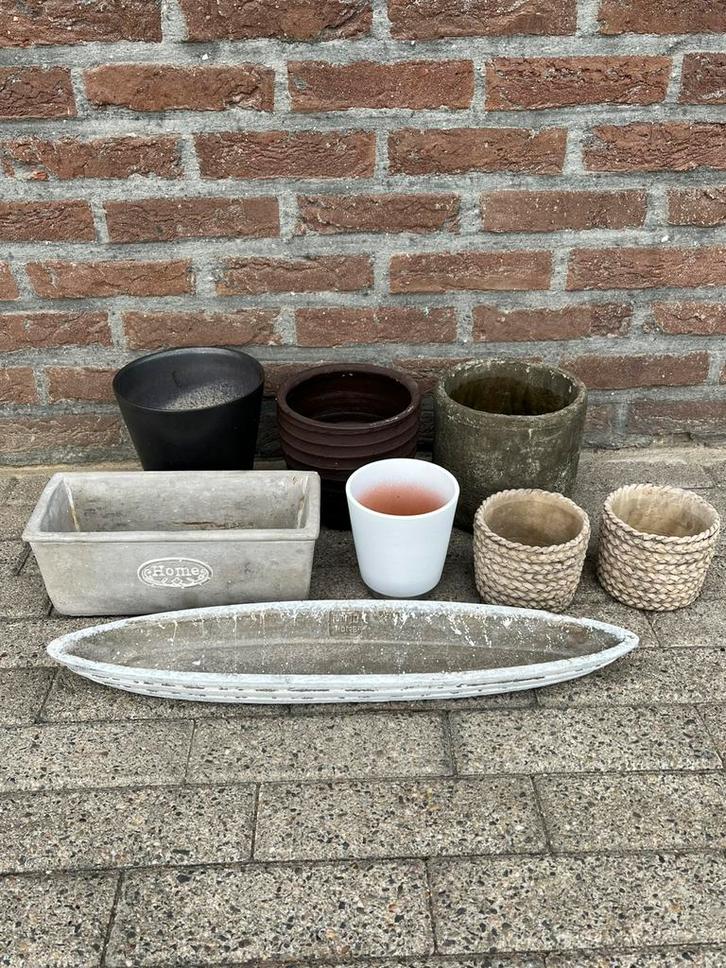 Verschillende bloempotten, Tuin en Terras, Bloempotten, Zo goed als nieuw, Ophalen