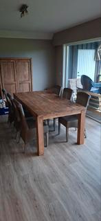 Teakhouten tafel en 6 stoelen, Huis en Inrichting, Tafels | Eettafels, Ophalen