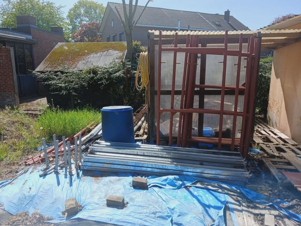 2dehands stelling, Doe-het-zelf en Bouw, Steigers, Ophalen, Zo goed als nieuw, Gevelsteiger, 5 meter of hoger