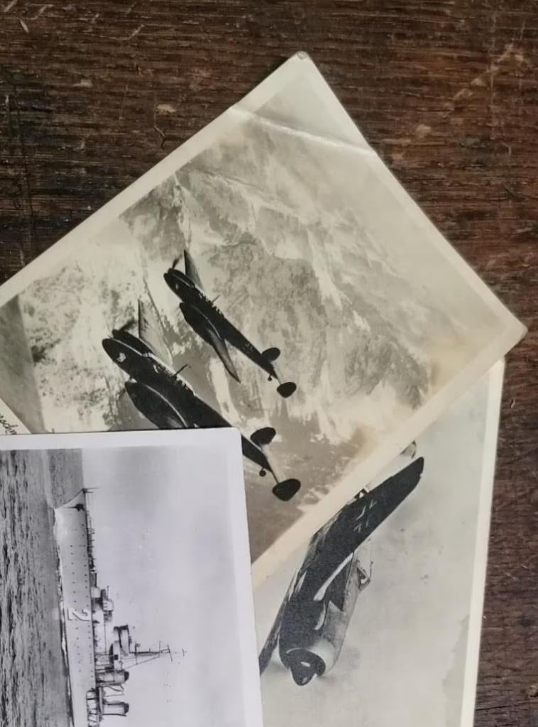 Duitse WW2 FE110 FW190 luchtvaart fotokaarten, Verzenden, Luchtmacht, Foto of Poster