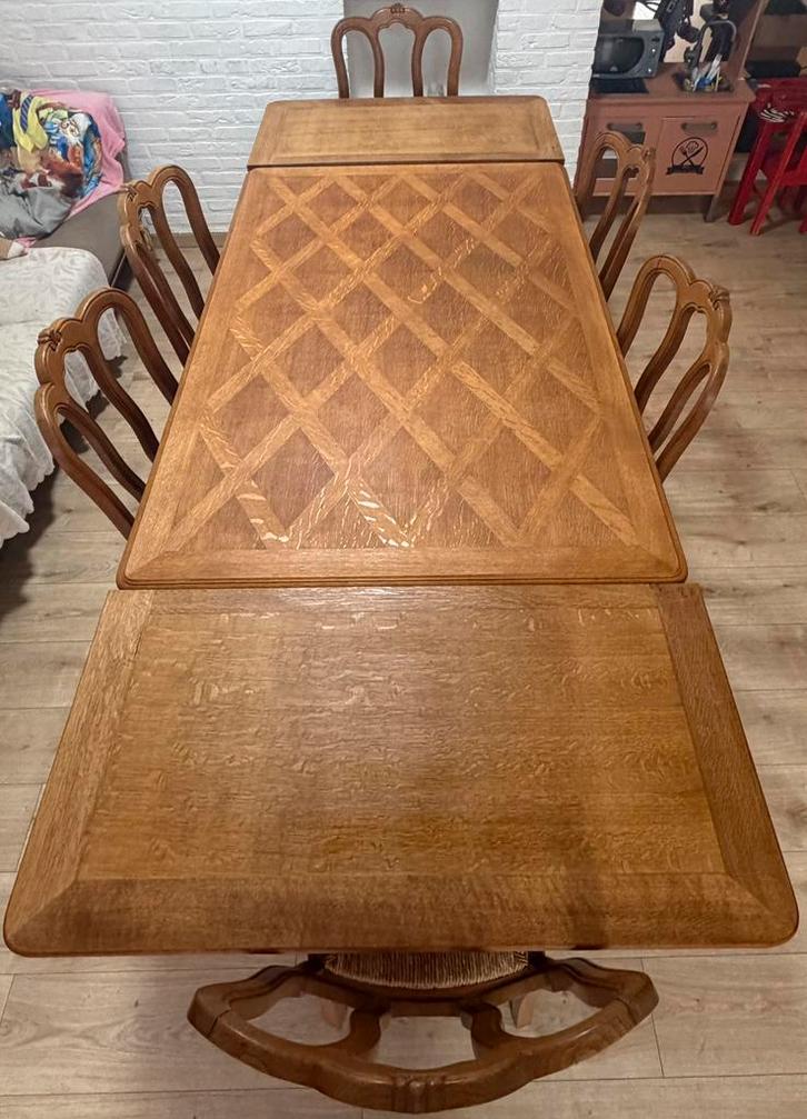 Houten tafel eettafel massief hout uitschuifbaar tafel, Antiek en Kunst, Antiek | Meubels | Tafels, Ophalen