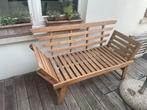 2 Tuinbankjes / ligbank met kussens!!!, Ophalen, Zo goed als nieuw, Hout