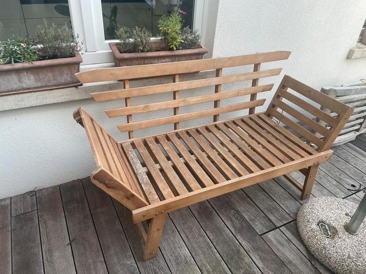 2 Tuinbankjes / ligbank met kussens!!!, Tuin en Terras, Tuinbanken, Zo goed als nieuw, Hout, Ophalen