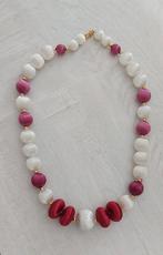 Collier noir-bordeau-doré-blanc, Enlèvement, Comme neuf, Autres couleurs, Synthétique