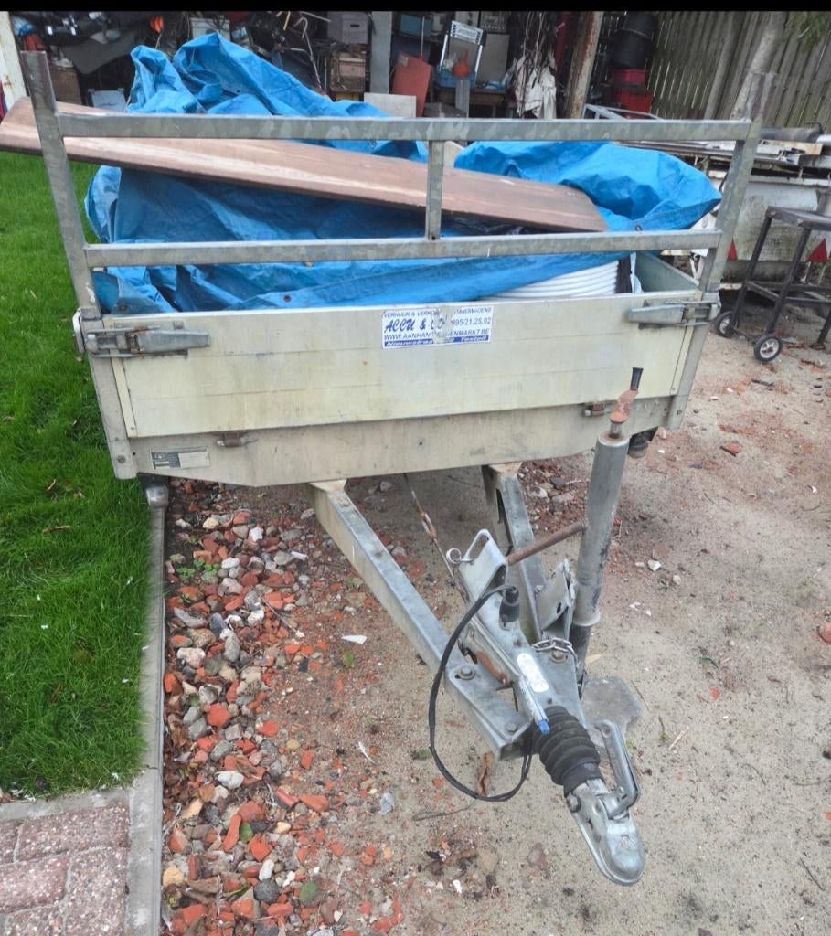 Hapert remork dubbelasser, Auto diversen, Aanhangers en Bagagewagens, Ophalen, Gebruikt