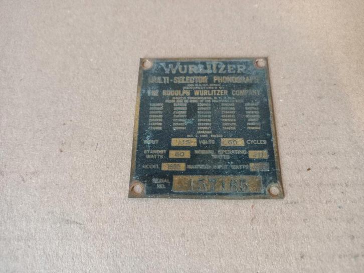 Type Plaatje Wurlitzer 1650 (1953) jukebox, Verzamelen, Automaten | Jukeboxen, Wurlitzer, Verzenden