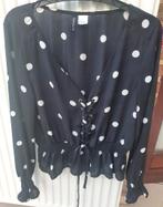 Toffe blouse met zwart-witte bolletjes maat 36 van H&M, H&M, Zwart, Ophalen of Verzenden, Zo goed als nieuw