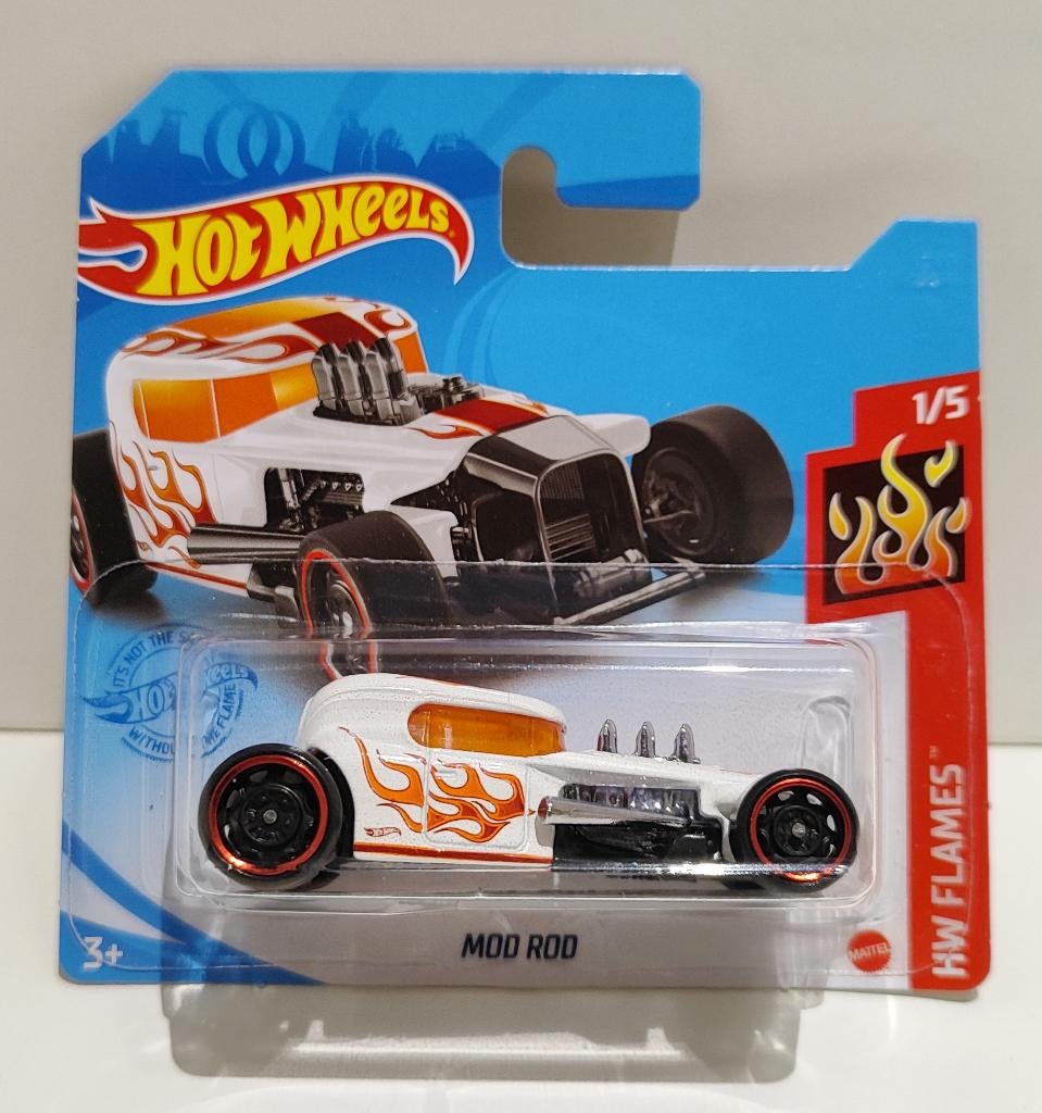 Hot Wheels Mod Rod Flames Wit (2021), Hobby & Loisirs créatifs, Voitures miniatures | Échelles Autre, Enlèvement ou Envoi