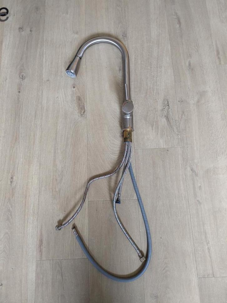 Robinet de cuisine en acier inoxydable avec douchette extrac, Bricolage & Construction, Sanitaire, Utilisé, Robinet, Enlèvement ou Envoi