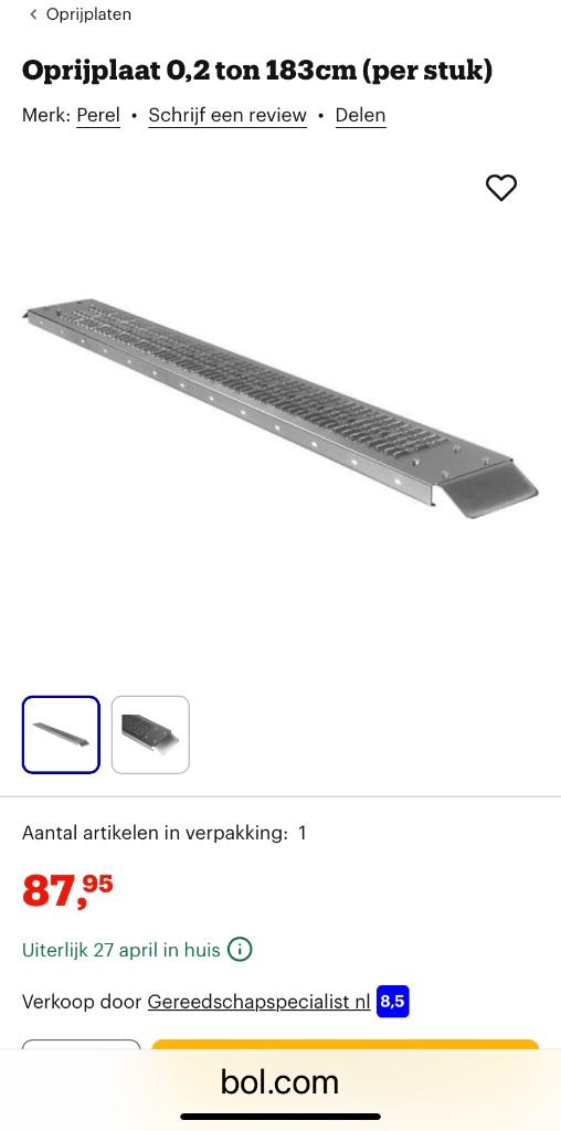 Oprij platen voor motor of aanhangwagen, Ophalen