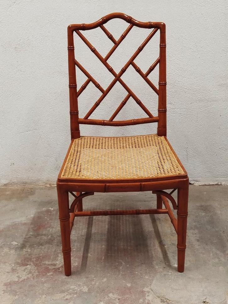 Vintage Faux Bamboo Chippendale stoel, Antiek en Kunst, Antiek | Meubels | Stoelen en Sofa's, Ophalen of Verzenden