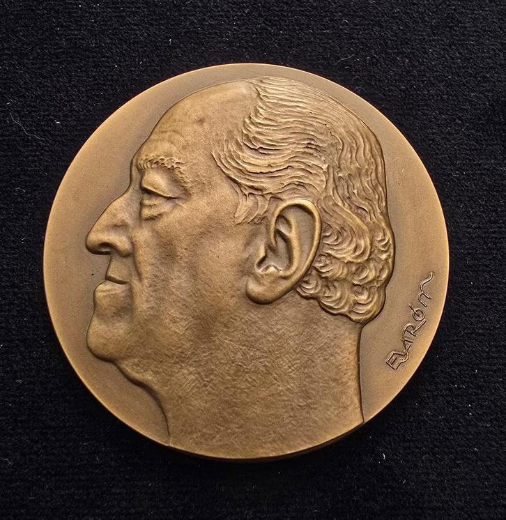 Médaille Belgique par Elstrom 1971 Nellens Fisch bronze rare, Timbres & Monnaies, Pièces & Médailles, Bronze, Enlèvement ou Envoi