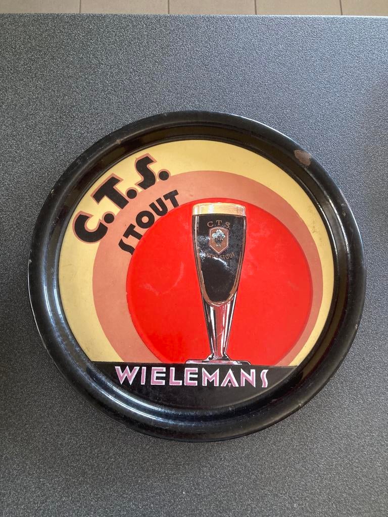 Oude emaille Wielemans stout CTS plateau, Ophalen of Verzenden, Zo goed als nieuw