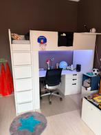 Lit mezzanine Smastad + bureau quasi neuf!(+accessoires), Enlèvement, Comme neuf, Lit mezzanine