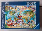 Disney's wereldkaart RAVENBURGER PUZZEL, Ophalen, 500 t/m 1500 stukjes, Zo goed als nieuw, Legpuzzel