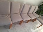 6 eetkamerstoelen massief hout, Tuin en Terras, Ophalen, Hout