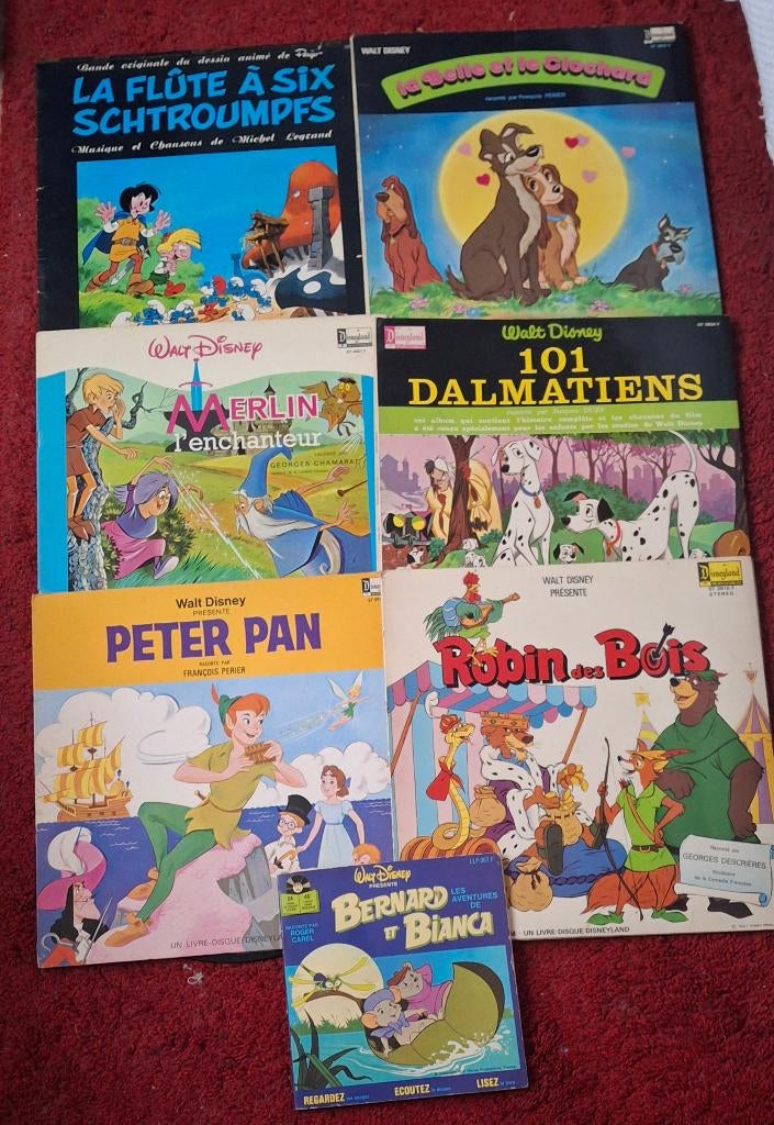 WALT DISNEY BOOKS VINYLPLATEN LP VINTAGE, Cd's en Dvd's, Vinyl | Kinderen en Jeugd, Gebruikt, Originele persing, Verhaal of Sprookje