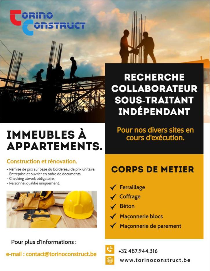 Cherche maçon, maneauvre, Vacatures, Vacatures | Bouwnijverheid, Vanaf 3 jaar, Overige vormen, Geschikt als bijbaan, 33 - 40 uur