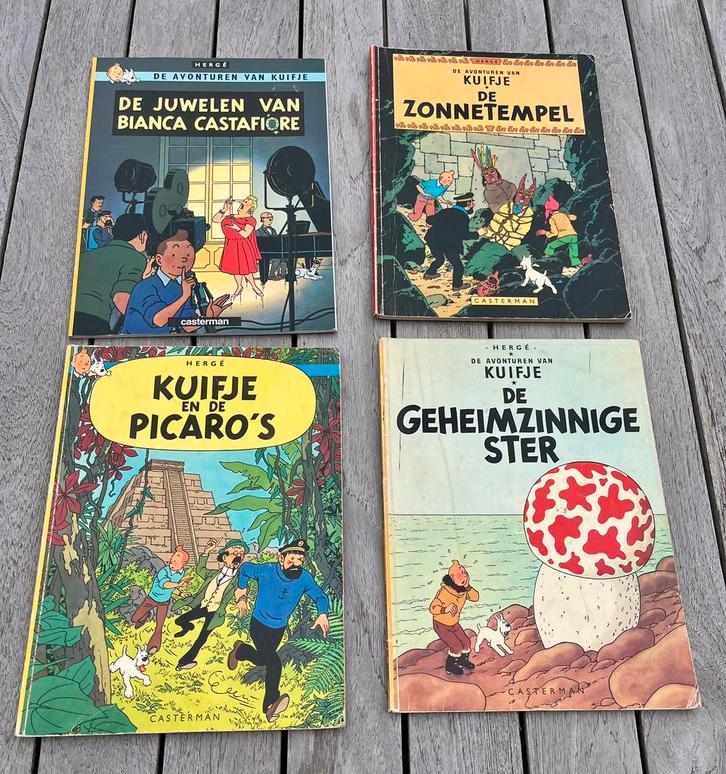 Set van 4 Kuifje albums – Hergé – Casterman – In goede staat, Boeken, Strips | Comics, Zo goed als nieuw, Ophalen