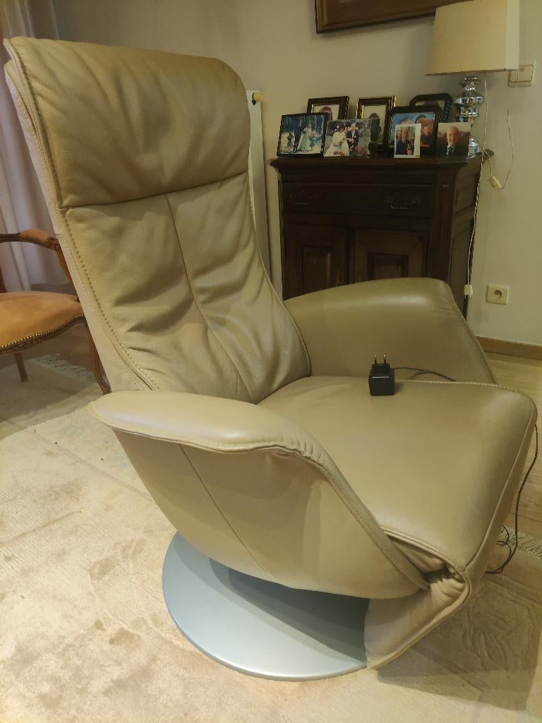 Lederen design relax, Huis en Inrichting, Fauteuils, Ophalen, Gebruikt, Minder dan 75 cm, Leer