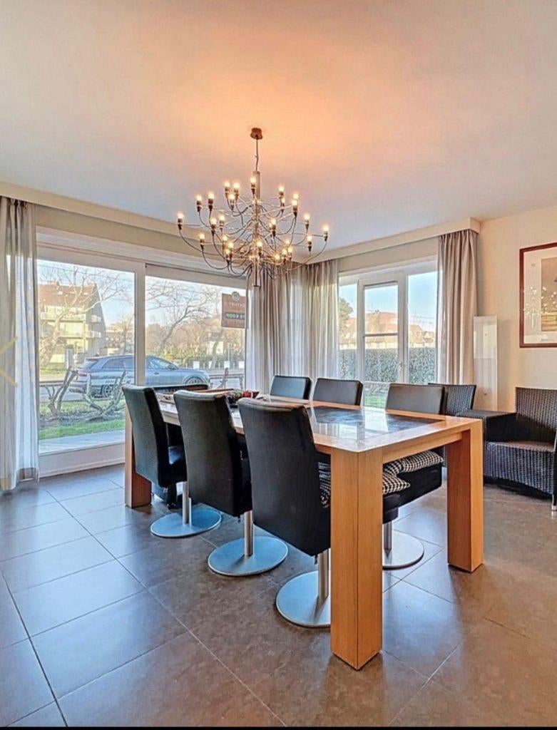 Handgemaakte blank eikenhouten eettafel met arduin steen, Ophalen, Gebruikt, 100 tot 150 cm, Eikenhout