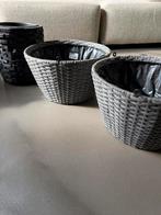 SET Splinternieuwe bloempotten, Ophalen, Kunststof, Mand, Nieuw