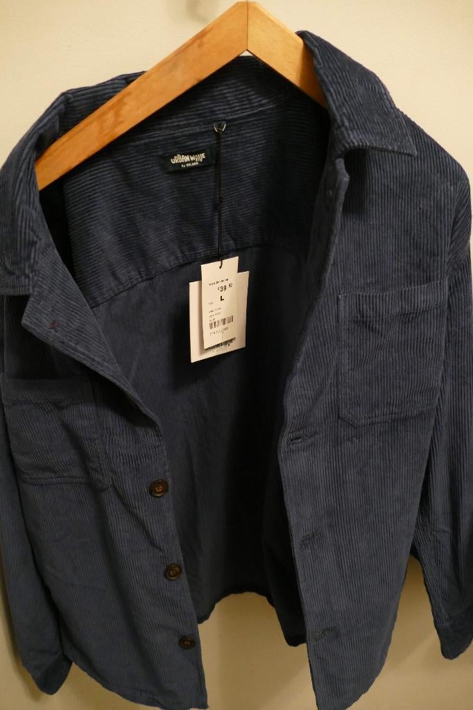 HERENHEMD / JAS BLAUW IN CORDUROY VAN BEL & BO, Kleding | Heren, Overhemden, Nieuw, Halswijdte 41/42 (L), Blauw, Ophalen of Verzenden